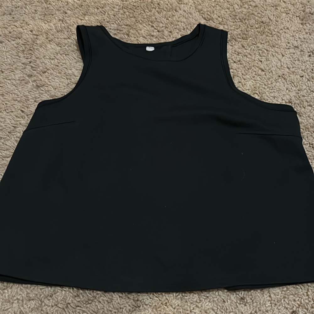 Lululemon black tank top with slit in back fairly worn